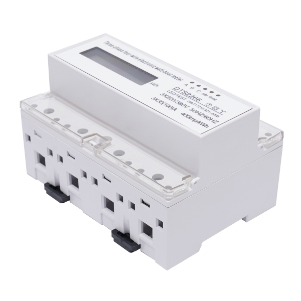 Compteur d'électricité numérique triphasé sur rail DIN, compteur d'énergie LCD triphasé à 4 fils, compteur intermédiaire Compteur d'électricité numérique triphasé sur rail DIN, compteur d'énergie LCD triphasé à 4 fils, compteur intermédiaire