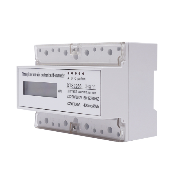 Compteur d'électricité numérique triphasé sur rail DIN, compteur d'énergie LCD triphasé à 4 fils, compteur intermédiaire Compteur d'électricité numérique triphasé sur rail DIN, compteur d'énergie LCD triphasé à 4 fils, compteur intermédiaire