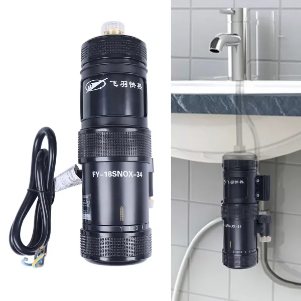 Chauffe-eau instantané 3400 W, 10 x 23 x 6,8 cm, système d'eau chaude IPX4, petit chauffe-eau pour robinet d'évier