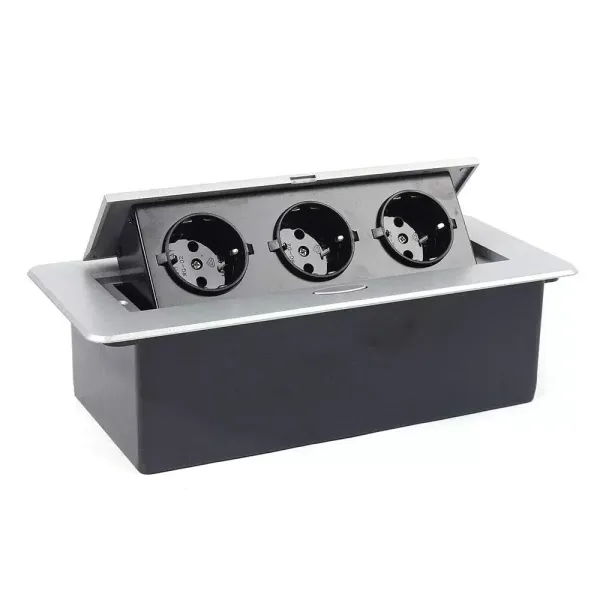 Lot de 3 prises 250 V J29L en alliage d'aluminium 10 A 250 V