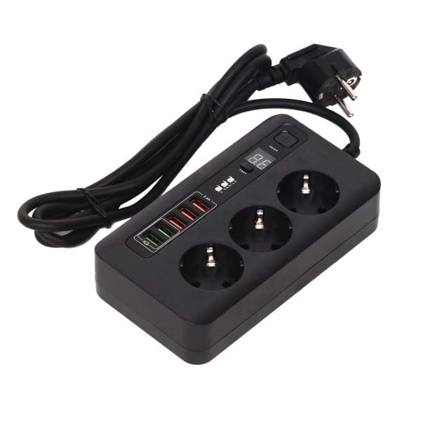 2M Multiprise de Voyage Multiprise avec 3 Prises et 5 USB Multiprise Arrêt Automatique Port USB et Chargeur USB