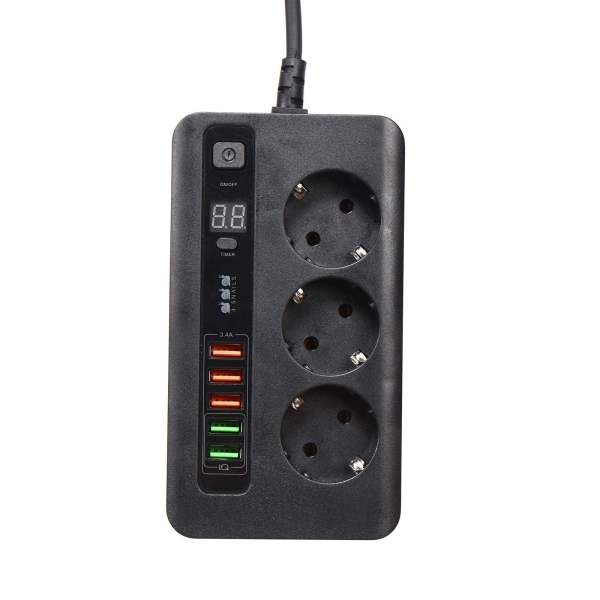 2M Multiprise de Voyage Multiprise avec 3 Prises et 5 USB Multiprise Arrêt Automatique Port USB et Chargeur USB 2M Multiprise de Voyage Multiprise avec 3 Prises et 5 USB Multiprise Arrêt Automatique Port USB et Chargeur USB