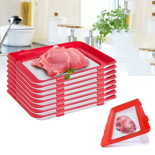 Plateau de Conservation des Aliments Pliable, 8 pcs Tray Lot de 2 systèmes de Conservation Multiple créatif des Aliments sains