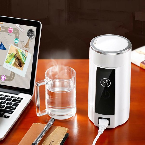 Bouilloire portable 600 ml Mini électrique de voyage chaudière dortoir en acier inoxydable pour appartement, bureau, voyage (blanc) Bouilloire portable 600 ml Mini électrique de voyage chaudière dortoir en acier inoxydable pour appartement, bureau, voyage (blanc)