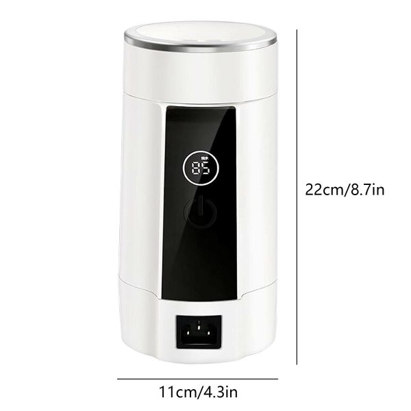 Bouilloire portable 600 ml Mini électrique de voyage chaudière dortoir en acier inoxydable pour appartement, bureau, voyage (blanc)