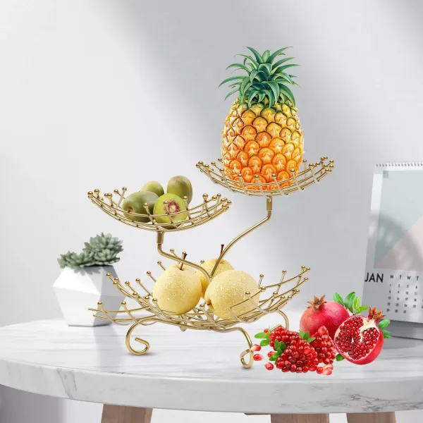 Panier de rangement à 3 niveaux pour fruits et légumes - En métal