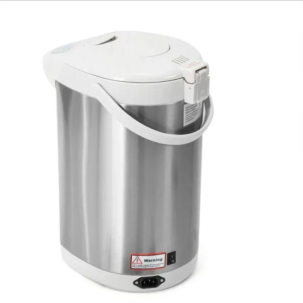 Bouilloire électrique en acier inoxydable - 5,8 l - Distributeur d'eau chaude - Affichage du niveau d'eau - Distributeur d'eau chaude - Gris