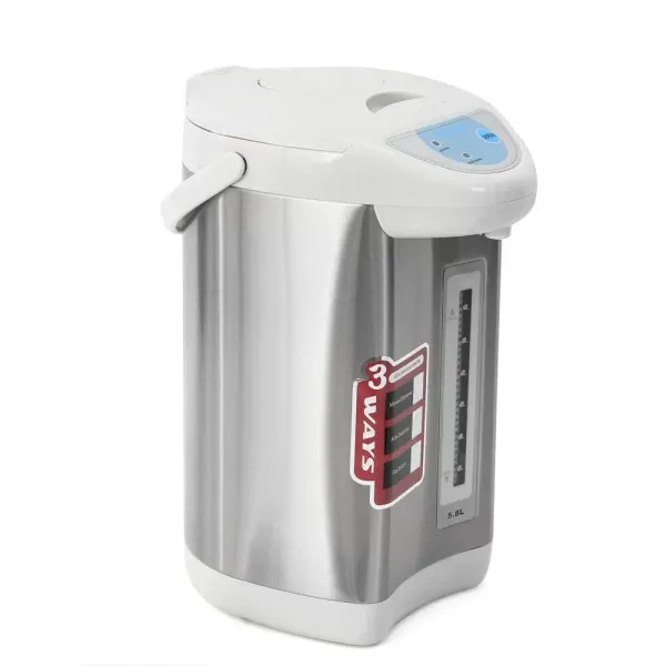 Bouilloire électrique en acier inoxydable - 5,8 l - Distributeur d'eau chaude - Affichage du niveau d'eau - Distributeur d'eau chaude - Gris Bouilloire électrique en acier inoxydable - 5,8 l - Distributeur d'eau chaude - Affichage du niveau d'eau - Distributeur d'eau chaude - Gris