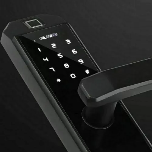 CNCEST-Verrou électronique pour porte avec empreintes digitales Noir Smart Lock 4,5 V-6,5 V