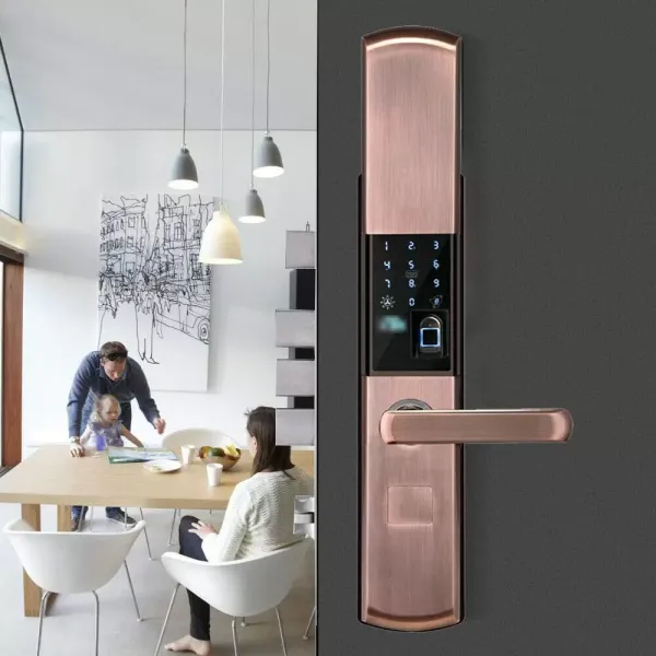 Verrou de porte intelligent à empreinte digitale, serrure électronique intelligente antivol avec serrure de porte étanche, avec empreinte digitale