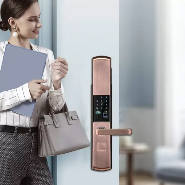 Verrou de porte intelligent à empreinte digitale, serrure électronique intelligente antivol avec serrure de porte étanche, avec empreinte digitale