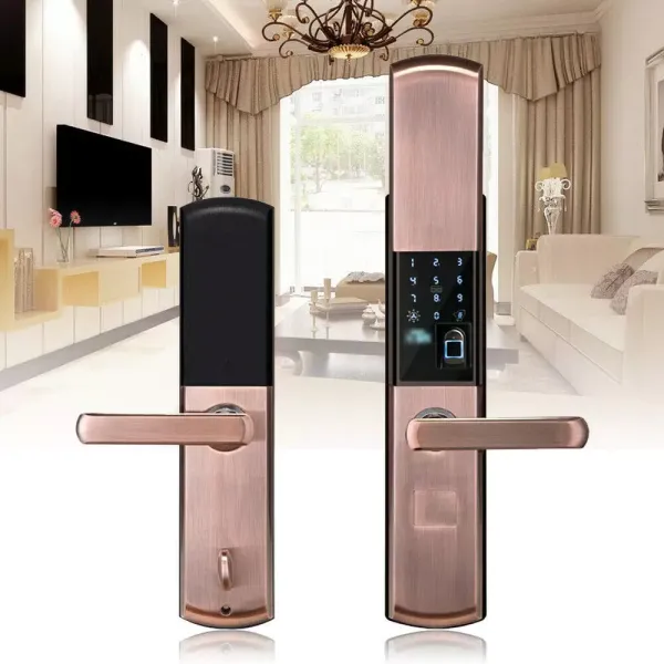 Verrou de porte intelligent à empreinte digitale, serrure électronique intelligente antivol avec serrure de porte étanche, avec empreinte digitale