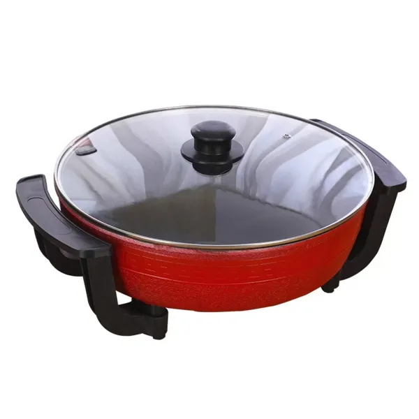 Casserole à double chaudière 220 V 1360 W 6 l avec couvercle en verre Compatible induction Poignée résistante aux températures élevées Rouge
