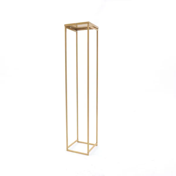 Support de fleurs pour mariage, support de fleurs amovible, support de colonne en vases géométriques（doré）