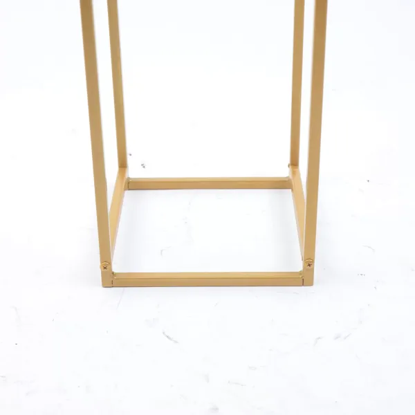 Support de fleurs pour mariage, support de fleurs amovible, support de colonne en vases géométriques（doré）
