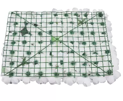 Set van 12 kunstbloemenwanden - 60 x 40 cm - wit - kunstbloemen