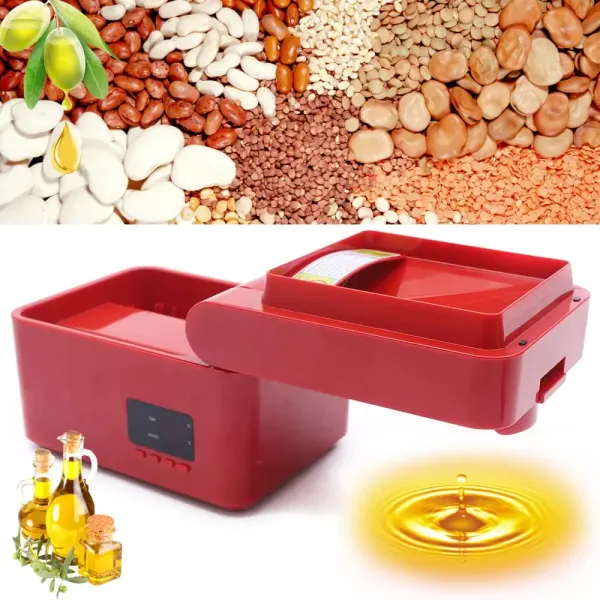 Petit presse-huile automatique en plastique - 600 W - Pour extraction d'huile de noix - Rouge