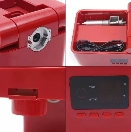 Petit presse-huile automatique en plastique - 600 W - Pour extraction d'huile de noix - Rouge