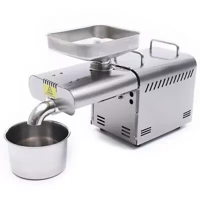 Presse-huile automatique en acier inoxydable - Pour cacahuète, soja, colza - Presse à huile automatique - Argenté - 220 V