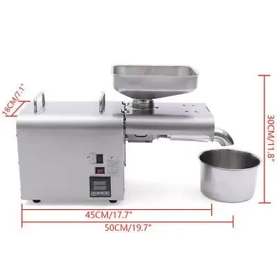 Presse-huile automatique en acier inoxydable - Pour cacahuète, soja, colza - Presse à huile automatique - Argenté - 220 V