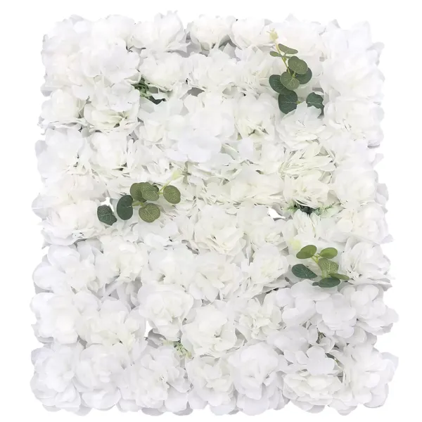 Lot de 12 murs de fleurs artificiels blancs 60 x 40 cm - Panneau mural à fleurs artificielles - Décoration murale de mariage, route