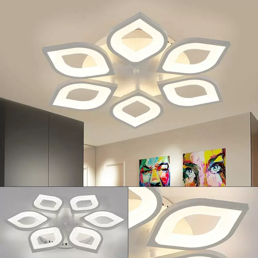 Plafonnier LED - Acrylique - Moderne - Lustre - Plafonnier - Suspension - Pour le salon et la maison - Intensité variable - 6 pièces