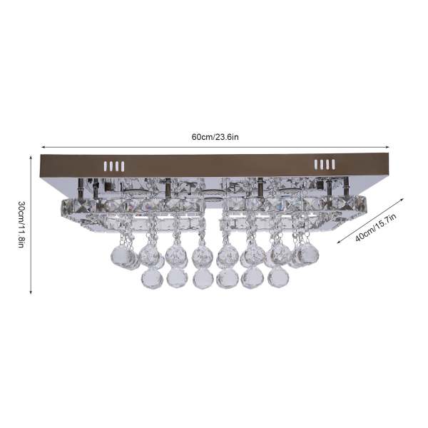 CNCEST 60cm plafonnier cristal Lustre à intensité variable