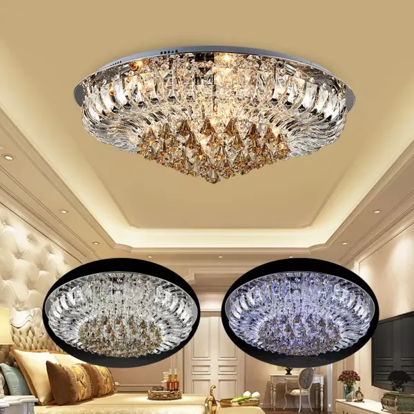 LED Moderne K9 Clair Cristal Plafond Lampe à suspendre Lobby Lustre d'éclairage 60*30cm