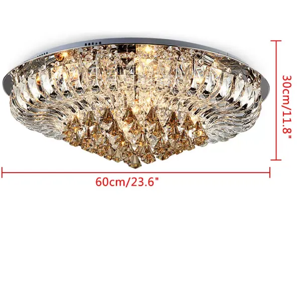 LED Moderne K9 Clair Cristal Plafond Lampe à suspendre Lobby Lustre d'éclairage 60*30cm