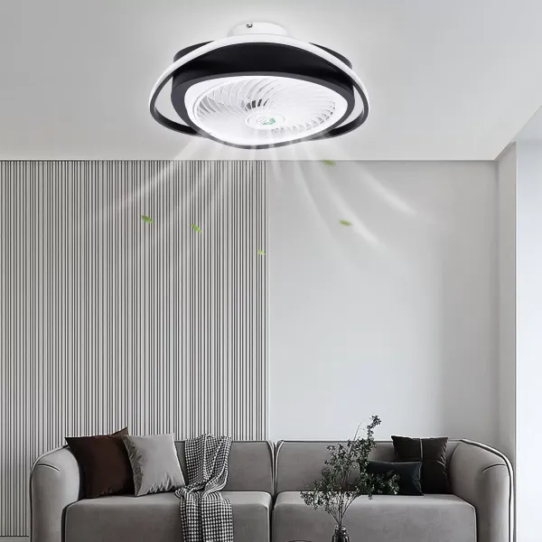 Ventilateur de plafond avec lumière, télécommande LED, mode d'éclairage entièrement réglable, ailes acryliques invisibles