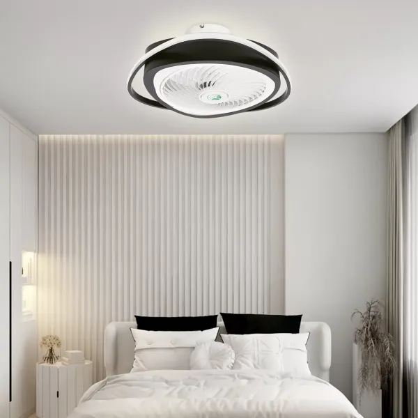 Ventilateur de plafond avec lumière, télécommande LED, mode d'éclairage entièrement réglable, ailes acryliques invisibles