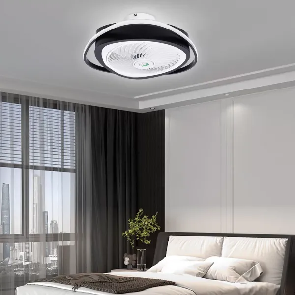 Ventilateur de plafond avec lumière, télécommande LED, mode d'éclairage entièrement réglable, ailes acryliques invisibles