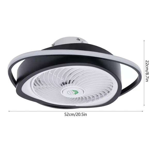 Ventilateur de plafond avec lumière, télécommande LED, mode d'éclairage entièrement réglable, ailes acryliques invisibles