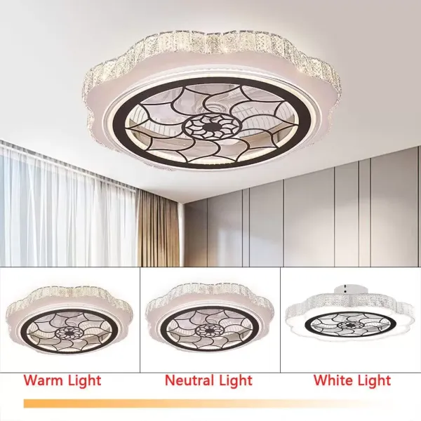 Plafonnier LED avec ventilateur, moderne, silencieux, avec télécommande, ventilateur à intensité variable, pour salon, chambre, salle à manger