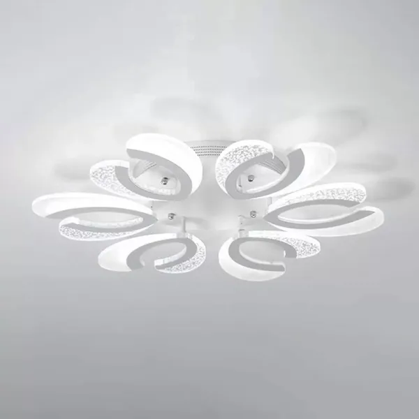 Lampe LED moderne à 6 bras en forme de fleur, éclairage LED à intensité variable en acrylique (72 W)