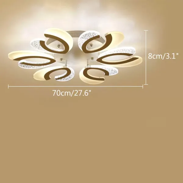 Lampe LED moderne à 6 bras en forme de fleur, éclairage LED à intensité variable en acrylique (72 W) Lampe LED moderne à 6 bras en forme de fleur, éclairage LED à intensité variable en acrylique (72 W)