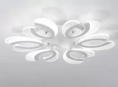 Lampe LED moderne à 6 bras en forme de fleur, éclairage LED à intensité variable en acrylique (72 W)