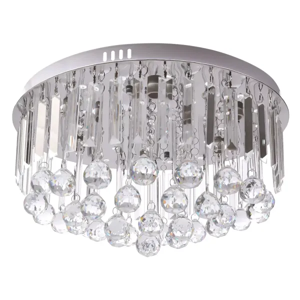 Plafonnier Cristal 48CM Clair Moderne LED Lustre en Cristal Rond Lustre Lampe à Suspension