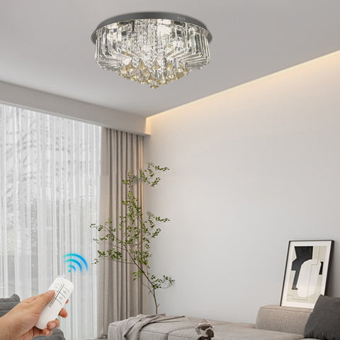 Plafonnier Lustre En Cristal 9 Lumières E14 60cm