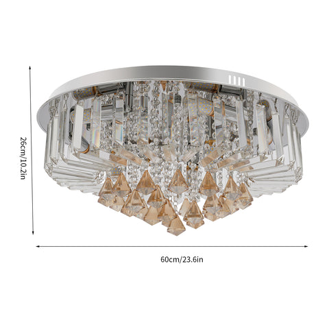Plafonnier Lustre En Cristal 9 Lumières E14 60cm