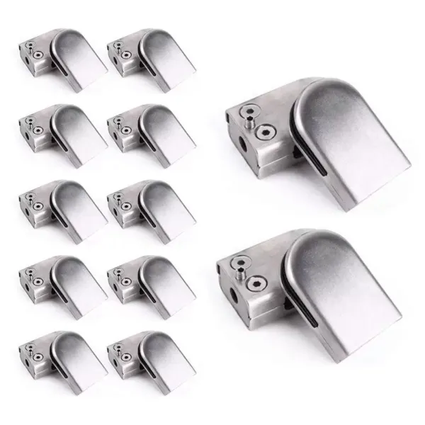 Lot de 24 pinces à verre en acier inoxydable 304 - Réglable - Côté plat pour escalier Balustrade - Main courante - 6-8 mm