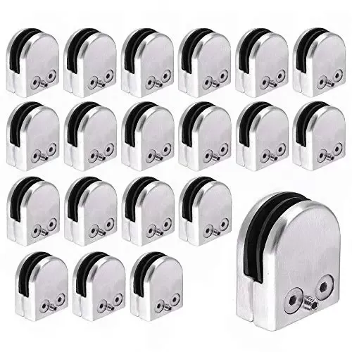 Pinces à Verre 20 PCS 8-10mm en Acier Inoxydable 304 Pinces à Verre Support en Verre Convient pour Verre ou Porte.