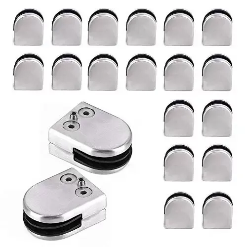 Pinces à Verre 20 PCS 8-10mm en Acier Inoxydable 304 Pinces à Verre Support en Verre Convient pour Verre ou Porte.