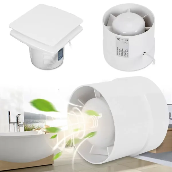 Ventilateur extracteur d'air de salle de bain - Moteur super puissant avec roulement à billes - 100 mm