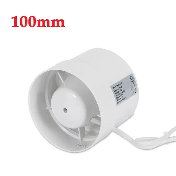 CNCEST Ventilateur tubulaire pour salle de bain avec roulement à billes - 100 / 125 / 150 mm - Pour WC, salle de bain, serre, cuisine - Rond - 100 mm