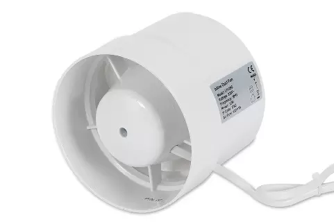 CNCEST badkamer buisventilator met kogellager 100/125/150 mm voor toilet, badkamer, kas, keuken, rond, 100 mm