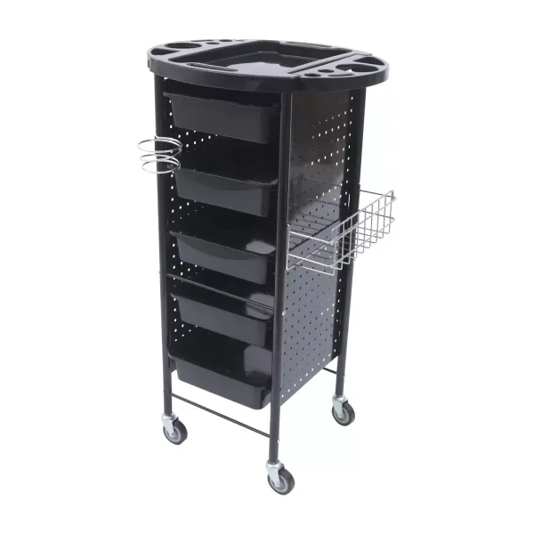 Coiffeur Trolley Beauty Chariot à roulettes 5 tiroirs avec roulettes pour coiffeur et salon cuisine et salle de bain