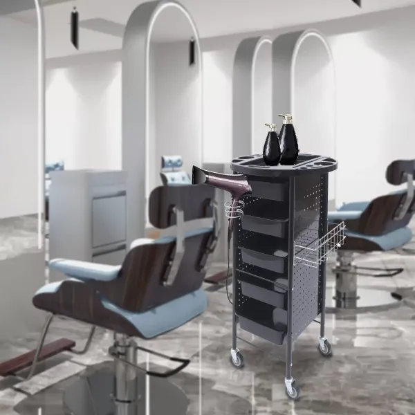Coiffeur Trolley Beauty Chariot à roulettes 5 tiroirs avec roulettes pour coiffeur et salon cuisine et salle de bain