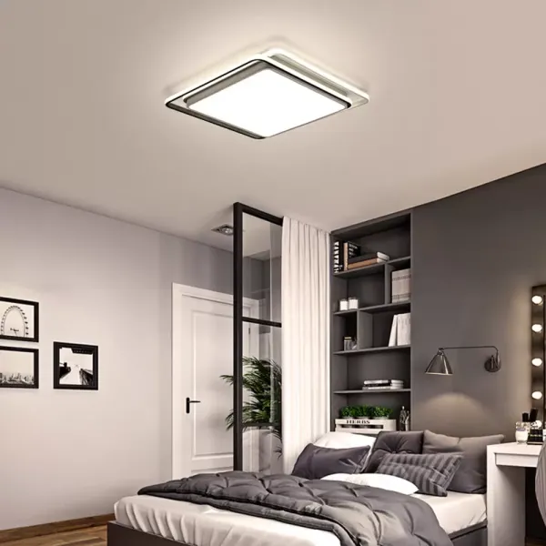 LED acrylique plafonnier salon lampe carré chambre moderne minimaliste éclairage 48CM