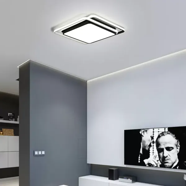 LED acrylique plafonnier salon lampe carré chambre moderne minimaliste éclairage 48CM
